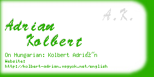 adrian kolbert business card